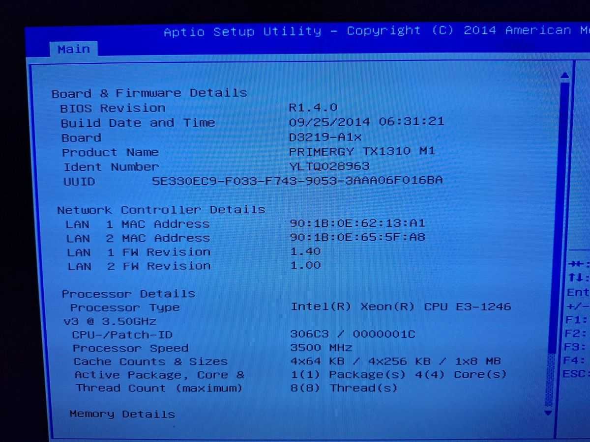 Komputer Serwer Fujitsu PRIMERGY TX1310 M1 E3-1246 8GB RAM HDD 4TB