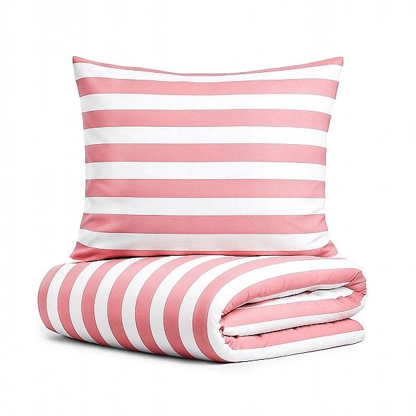 Pościel 140x200 MIKROFIBRA poszewka 70x80 KOMPLET Eusebia Home W PASY