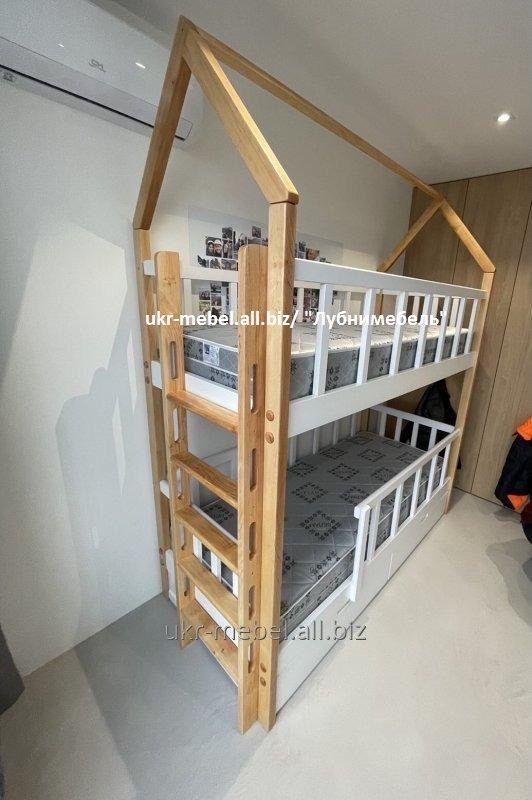 Двоярусне дерев'яне ліжко Синди3 (кровать двухъярусная)