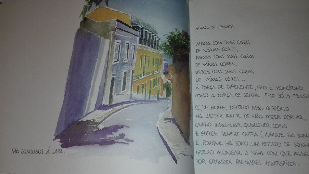 Caderno de Passeio -Lisboa com suas casas de várias cores