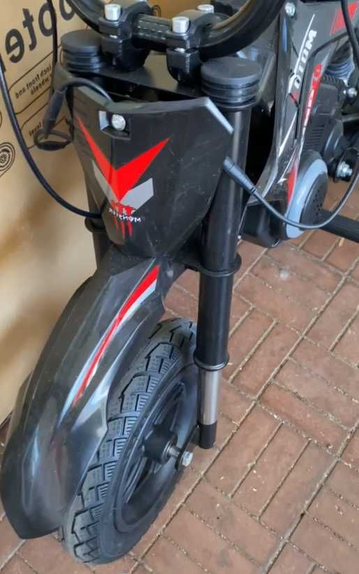 электромотоцикл скутер детский питбайк мопед 350W с амортизаторами 24V
