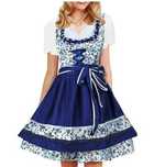 Krüger Madl Dirndl Niebieskie Tradycyjny Niemiecki Strój Sukienka XL
