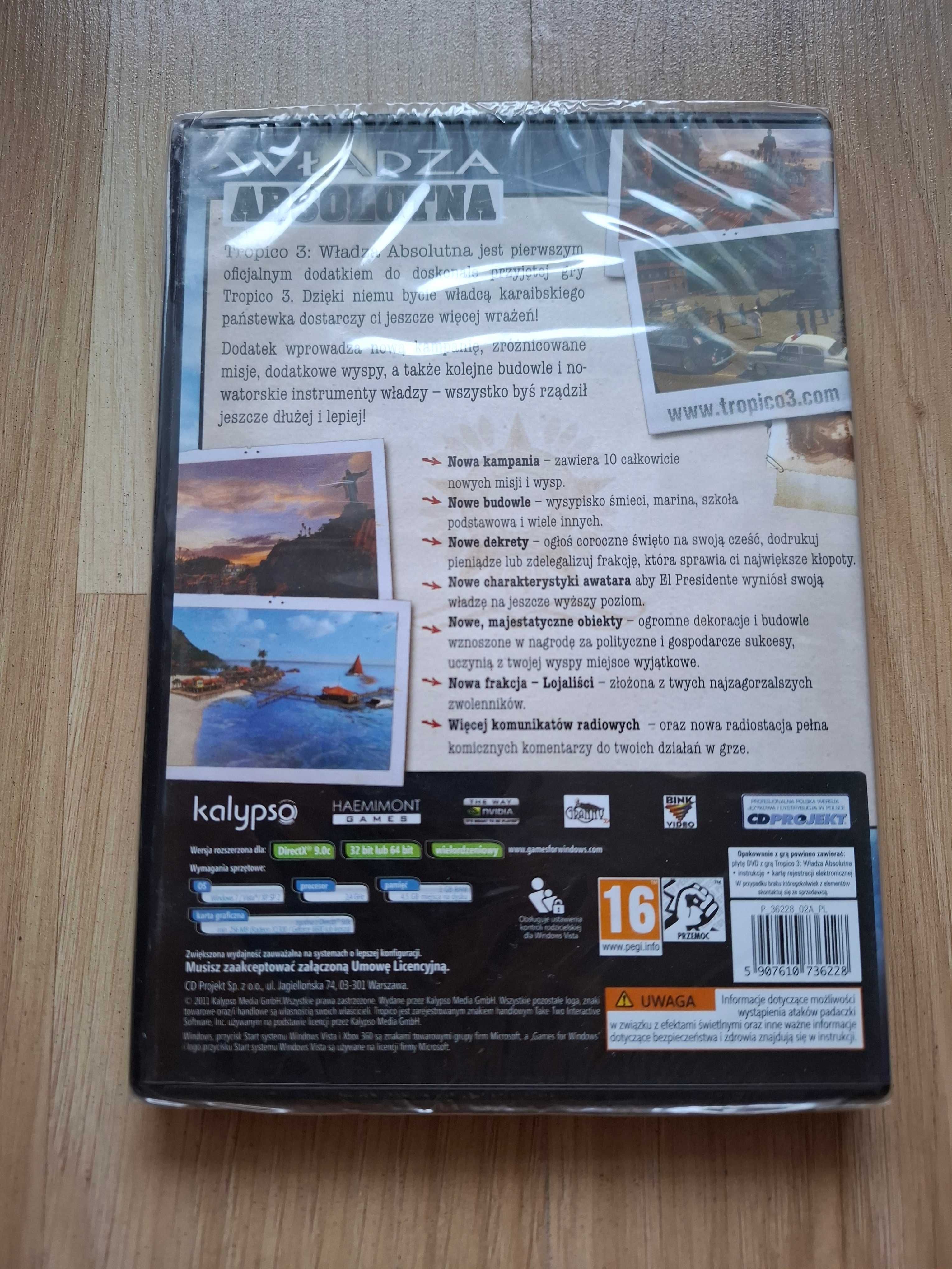 Tropico 3 Władza Absolutna PL PC dodatek nowa folia