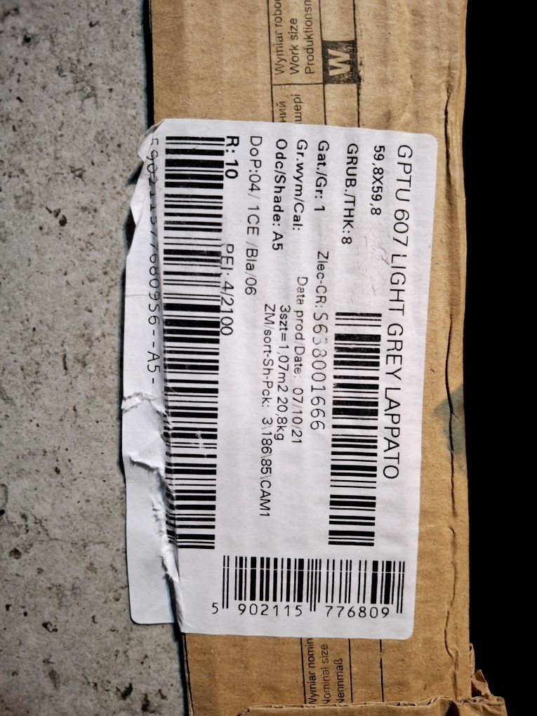 Płytka Light Grey Lappato 59,8x59,8 GPTU 607