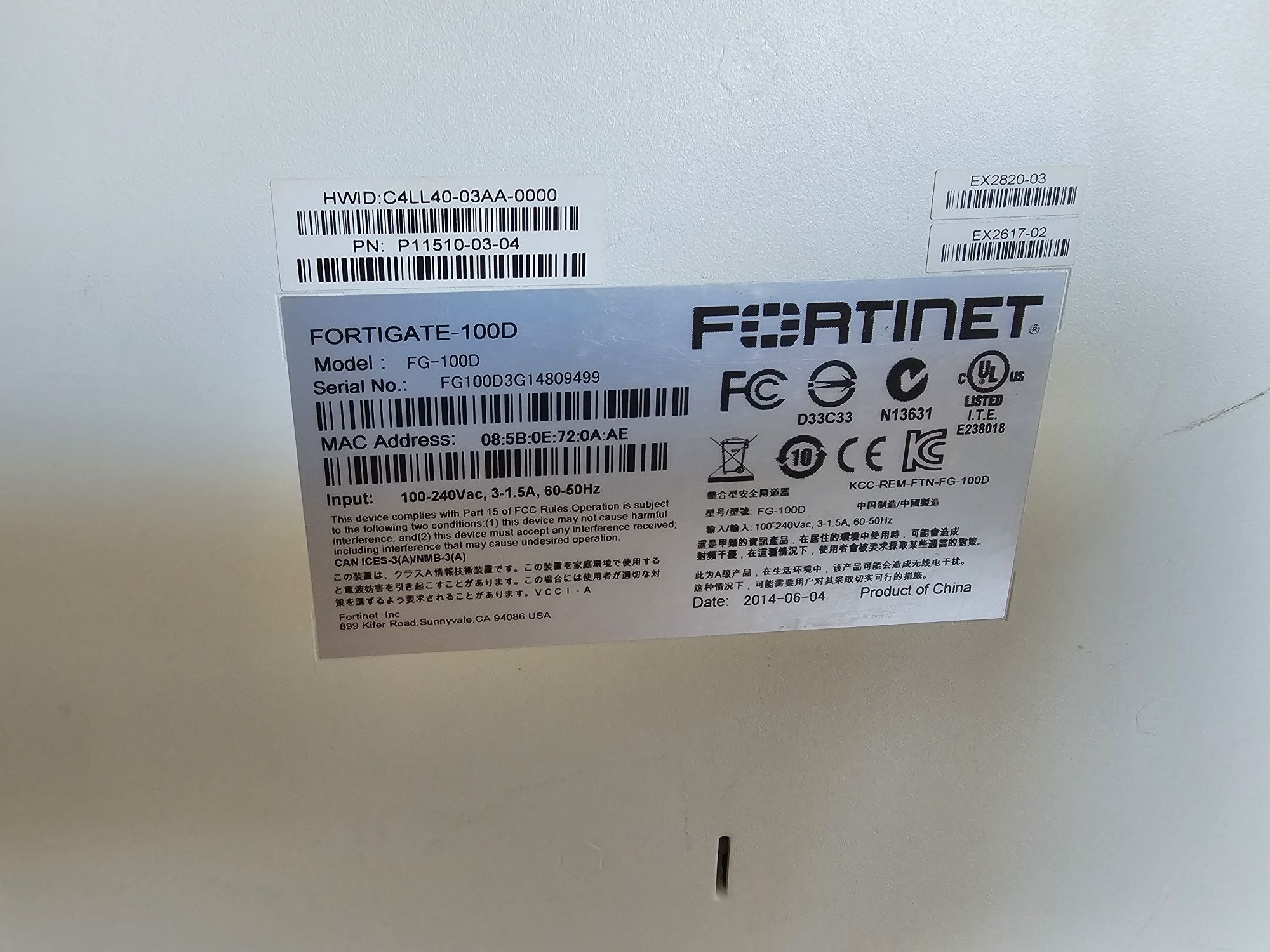 Fortinet FortiGate 100D