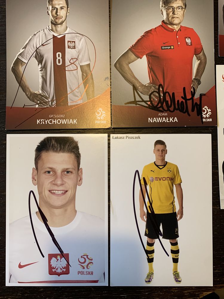 Autografy podpisy reprezentacja Polski Nawałka Boniek Krychowiak