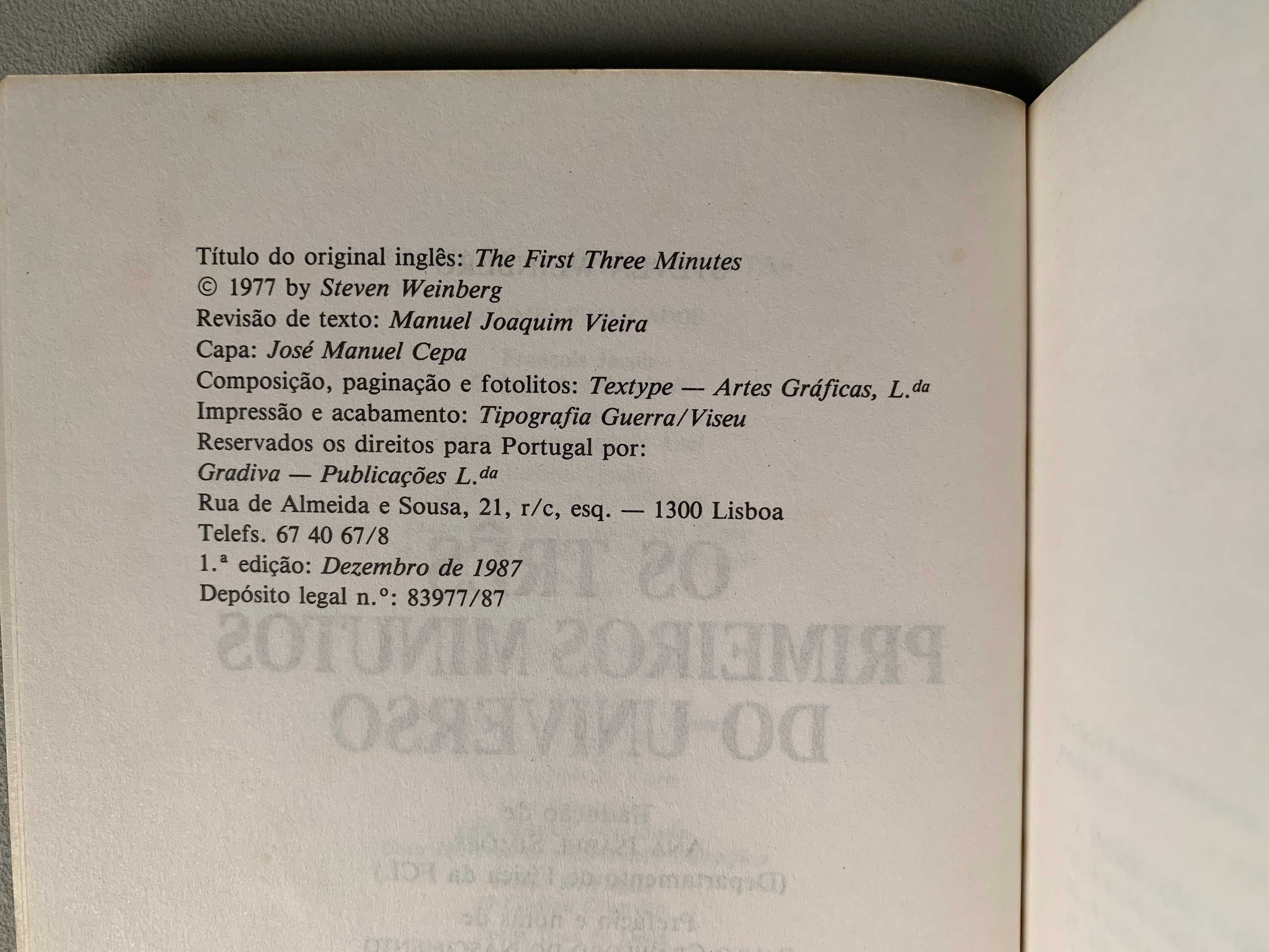 Os Três Primeiros Minutos do Universo, de Steven Weinberg