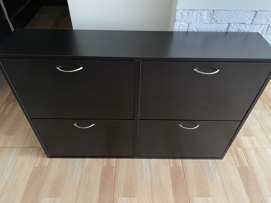 Szafka na buty 120cm pojemna kolor ciemny brąz TANIO