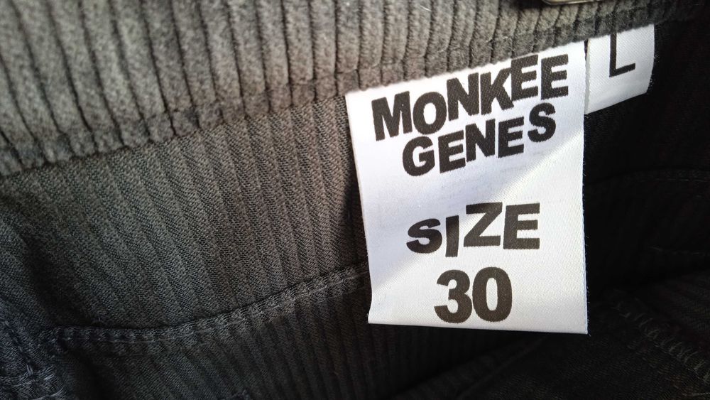 Spodnie damskie sztruksowe 30 monkee genes szerokie nogawki khaki