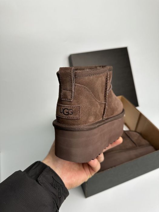 УГГІ‼️UGG Ultra Mini Platform Brown PREMIUM , уггі жіночі , зимові
