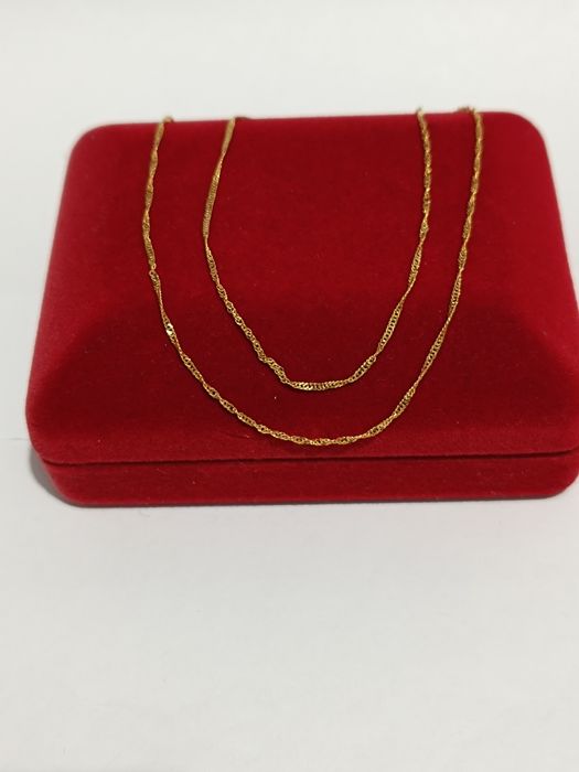 Złoty łańcuszek splot drobny Singapur dł.50cm złoto próby 333