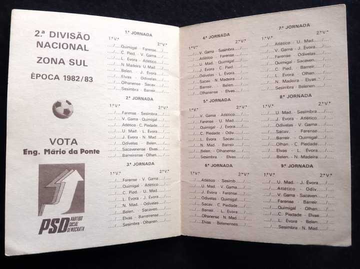 Calendário de jogos da época 82/83