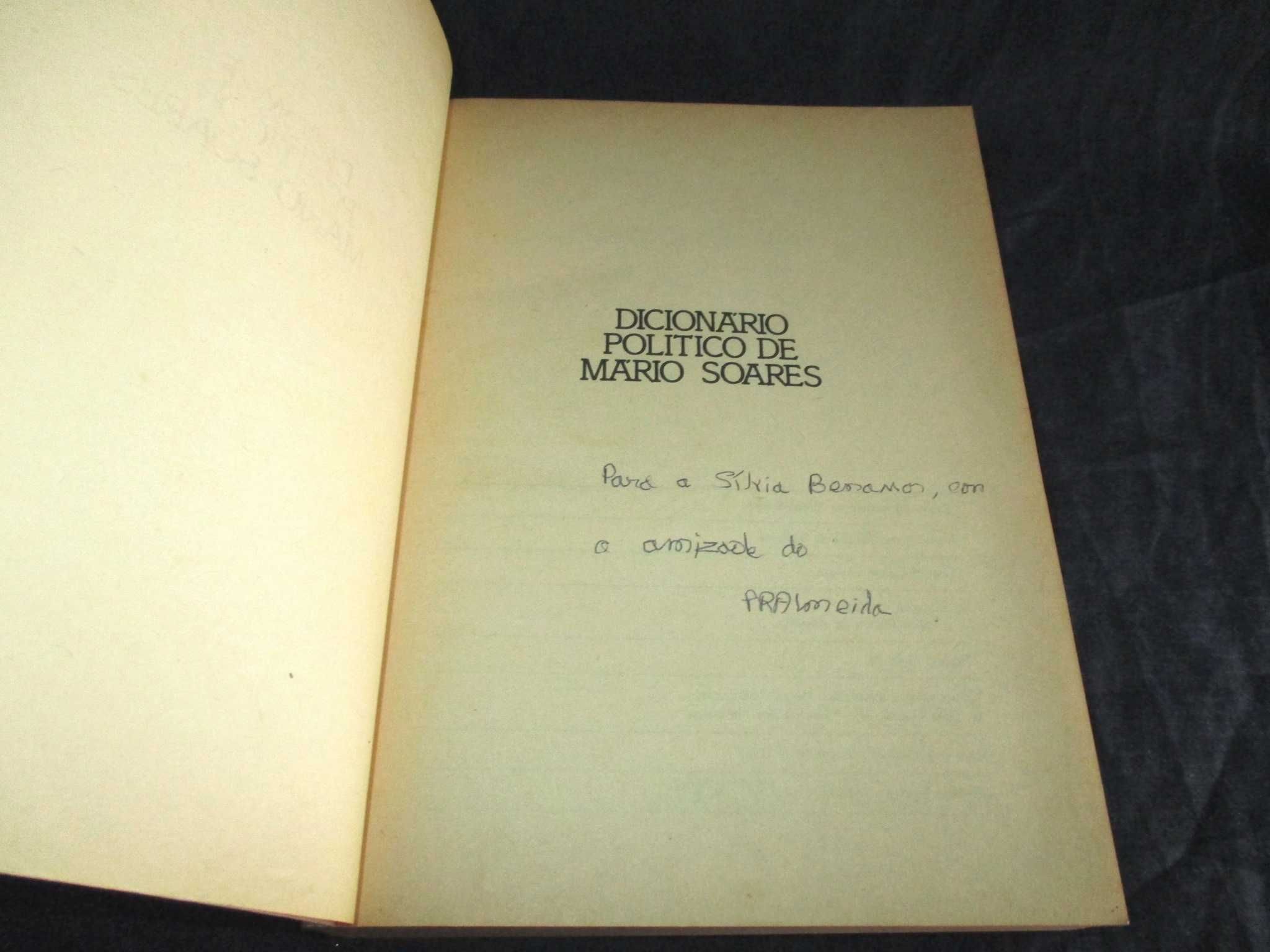 Livro Dicionário Político de Mário Soares 1ª edição Autografado