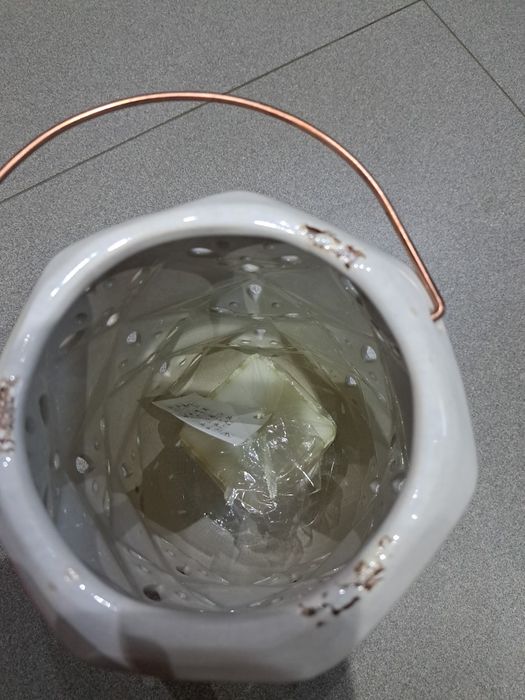 Лампа декоративна керамічна з свічкою