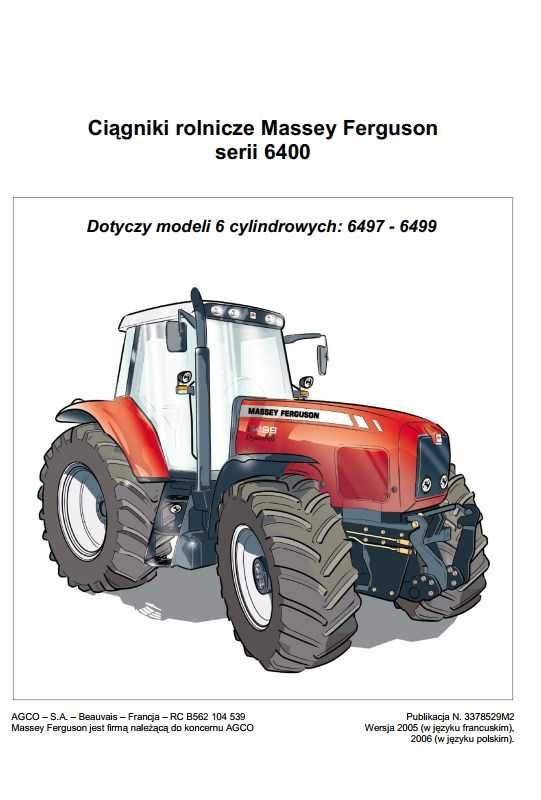 Instrukcja obsługi Massey Ferguson 6497, 6499