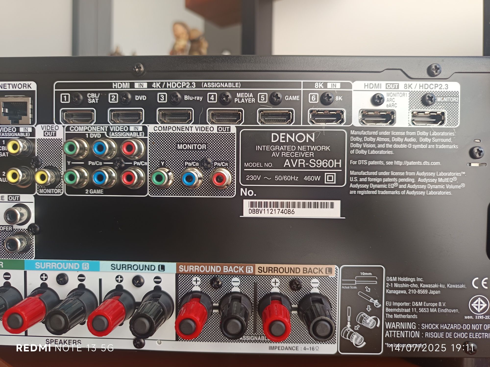 Amplificador av Denon AVR S 960h