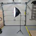 Statyw 150 cm MITOYA + softbox 70cm  + E27 LED 25W + pokrowiec GRATIS