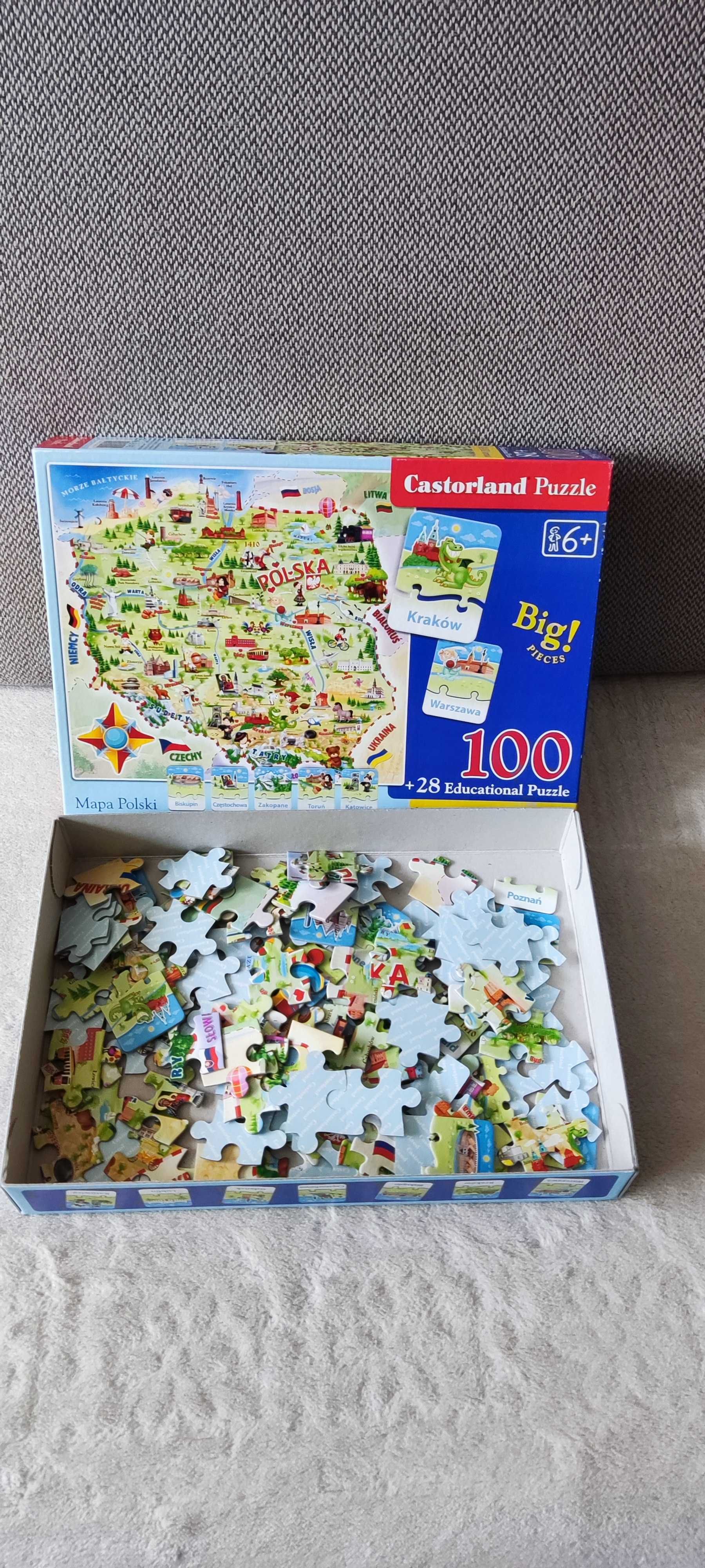 Puzzle dla dzieci - Mapa polski 100 elementów - Castorland