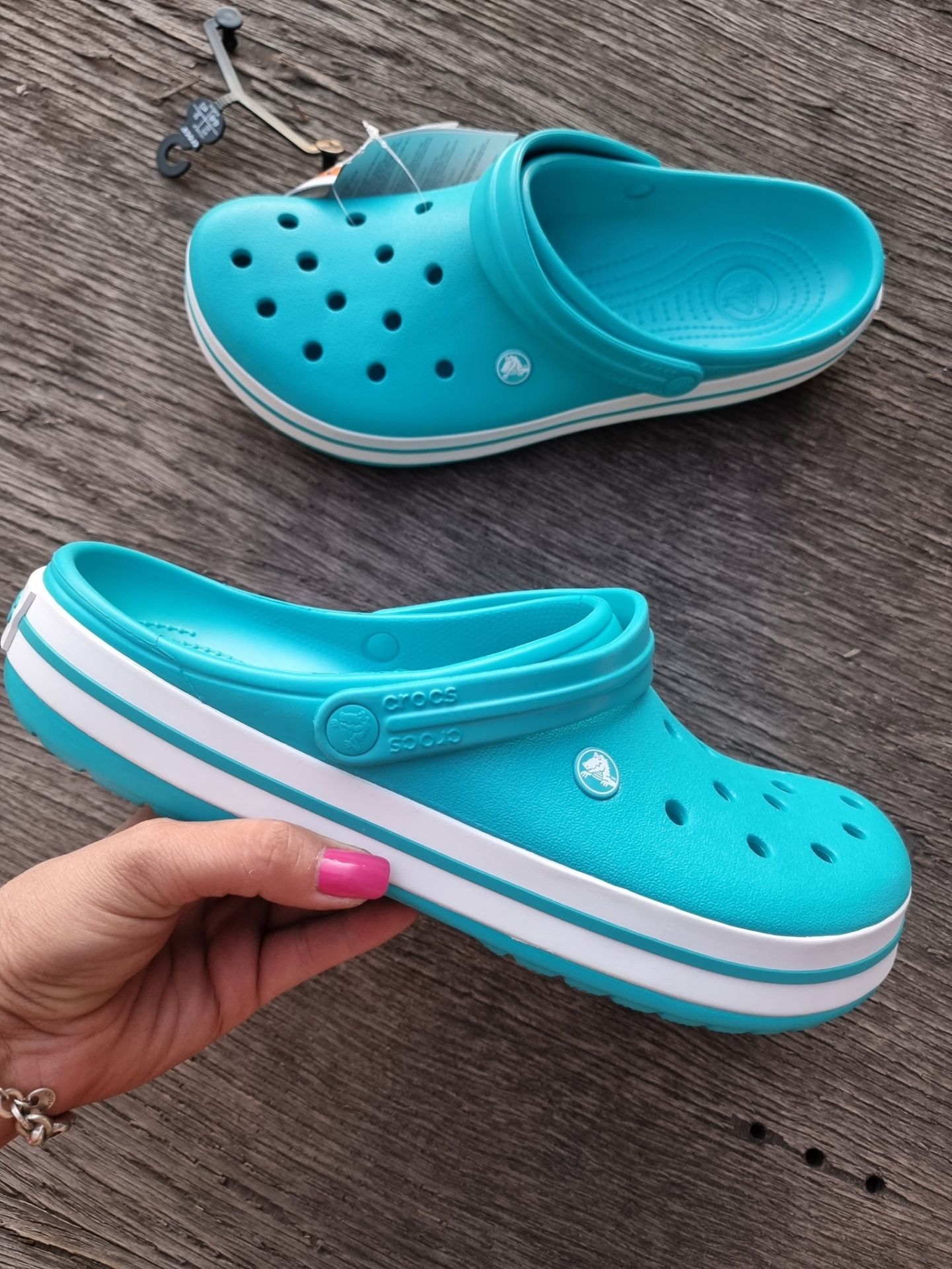 мужские шлепки, сабо Crocs crocsband в красивом летнем цвете