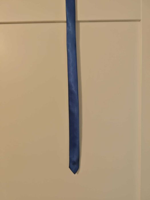 Krawat męski niebieski (śledzik)