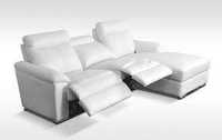 Кожаный угловой диван с реклайнером HUGO,кожаная мебель релакс