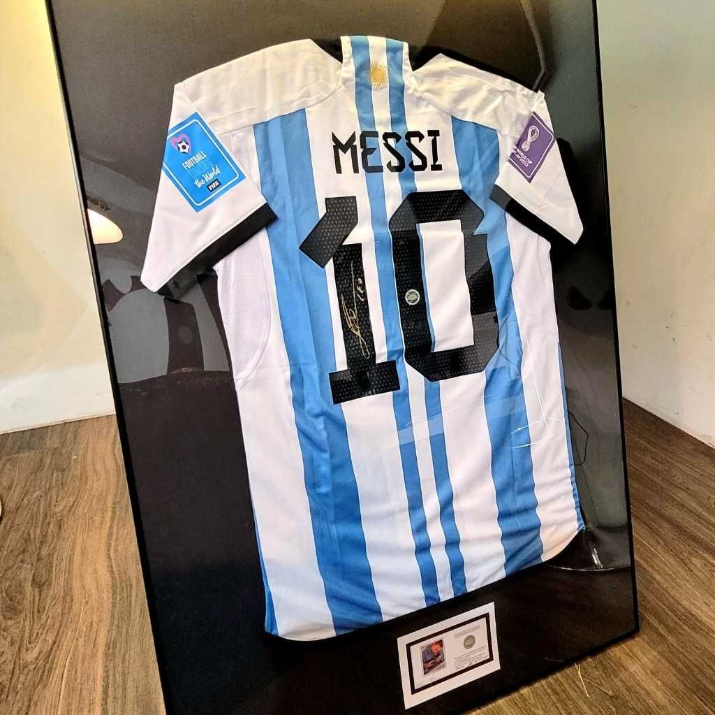 Koszulka Mistrzostwa Świata 2022 Argentyna Messi Autograf Certyfikat