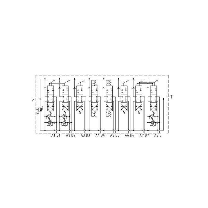 Rozdzielacz hydrauliczny 8 sekcyjny HDS Żuraw,  do maszyn leśnych