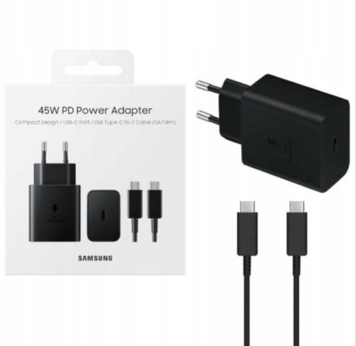 Ładowarka USB C 45W Super Charge Szybkie ładowanie Czarna