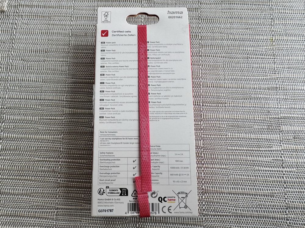 Powerbank Hama PD10 QC3.0 PD | Fabrycznie nowy