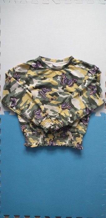 Bluza bluzka w motyle motylki moro Lindex 146-152