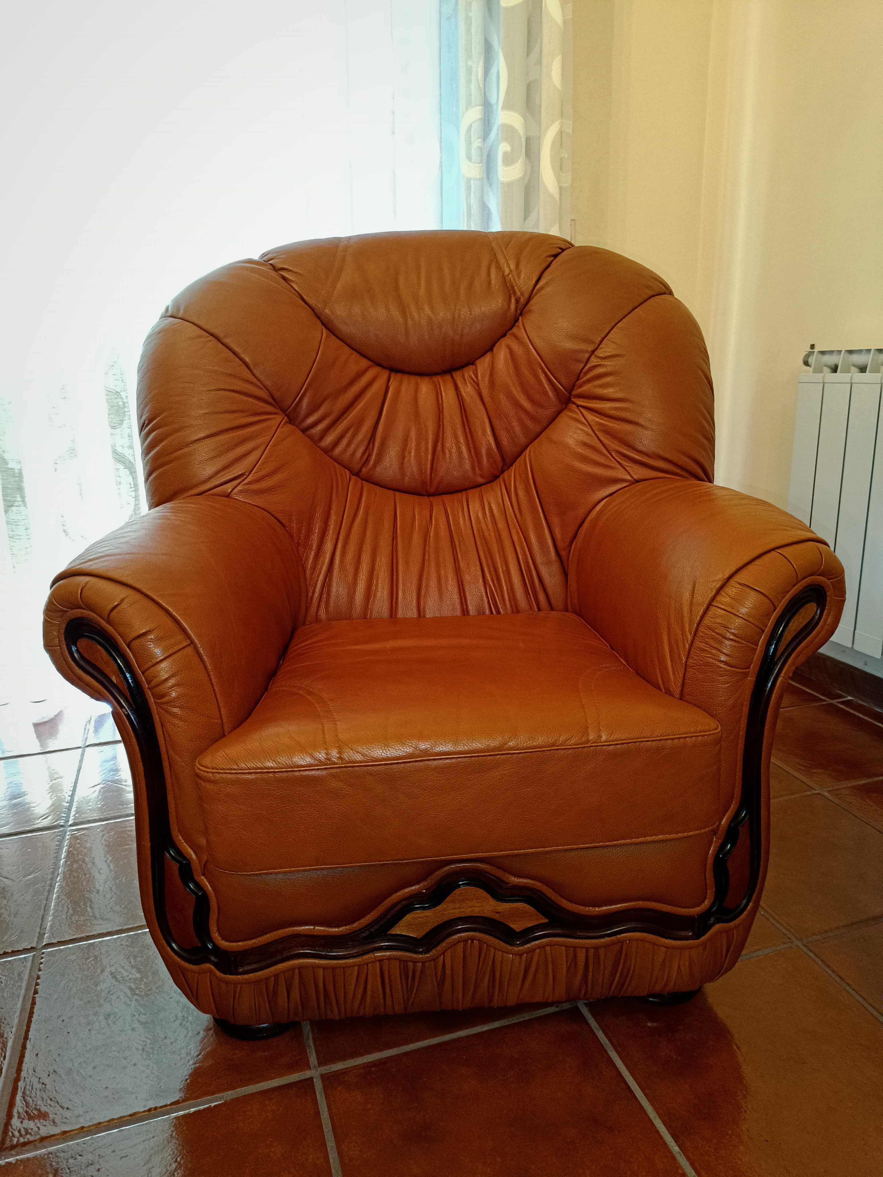 Conjunto de Sofás de cabedal (sofá cama)