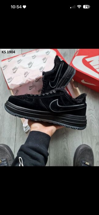 Nike Air Force Low (чорні) ЗИМА