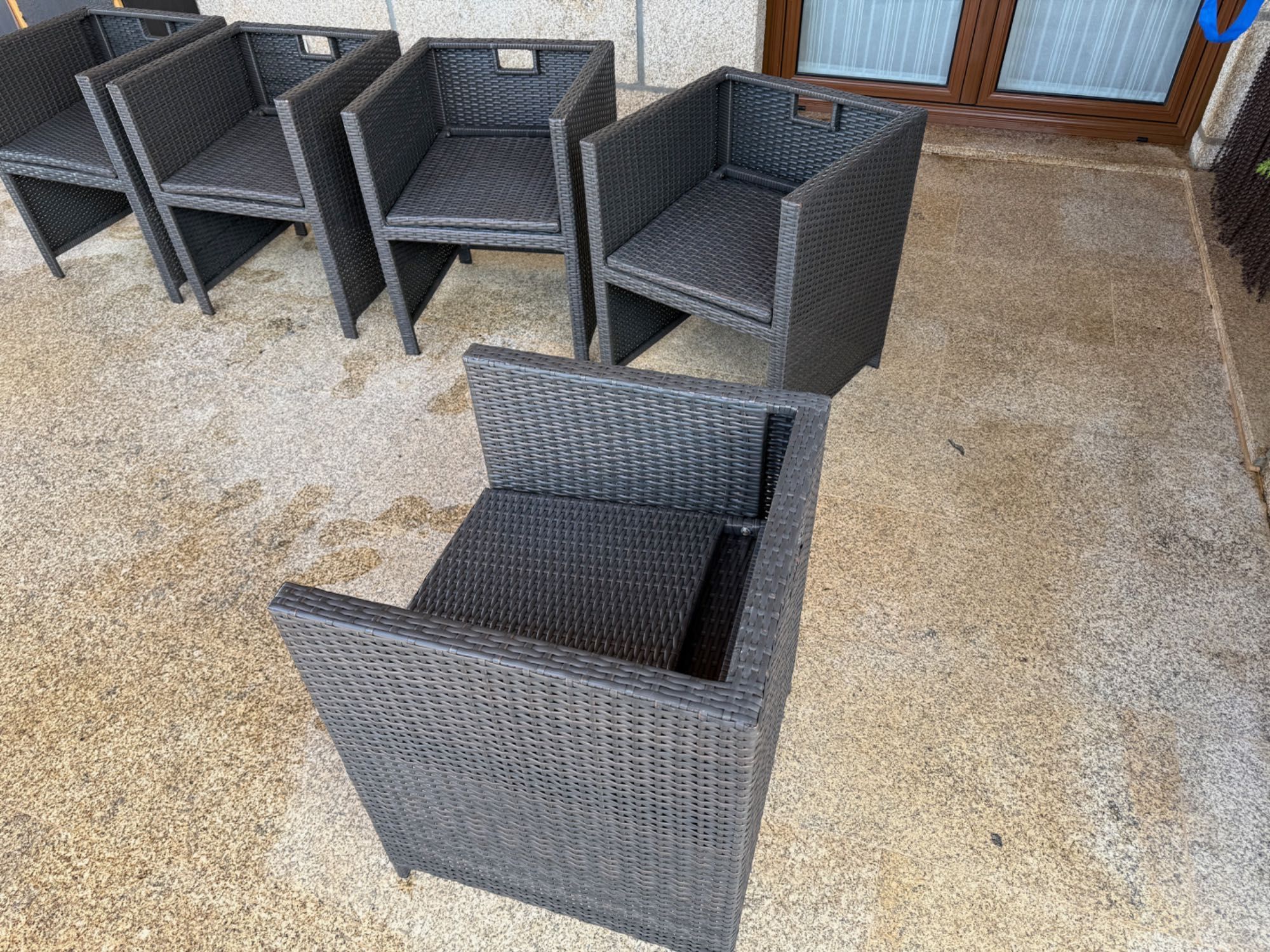 Conjunto Mesa e cadeiras de jardim em rattan sintético