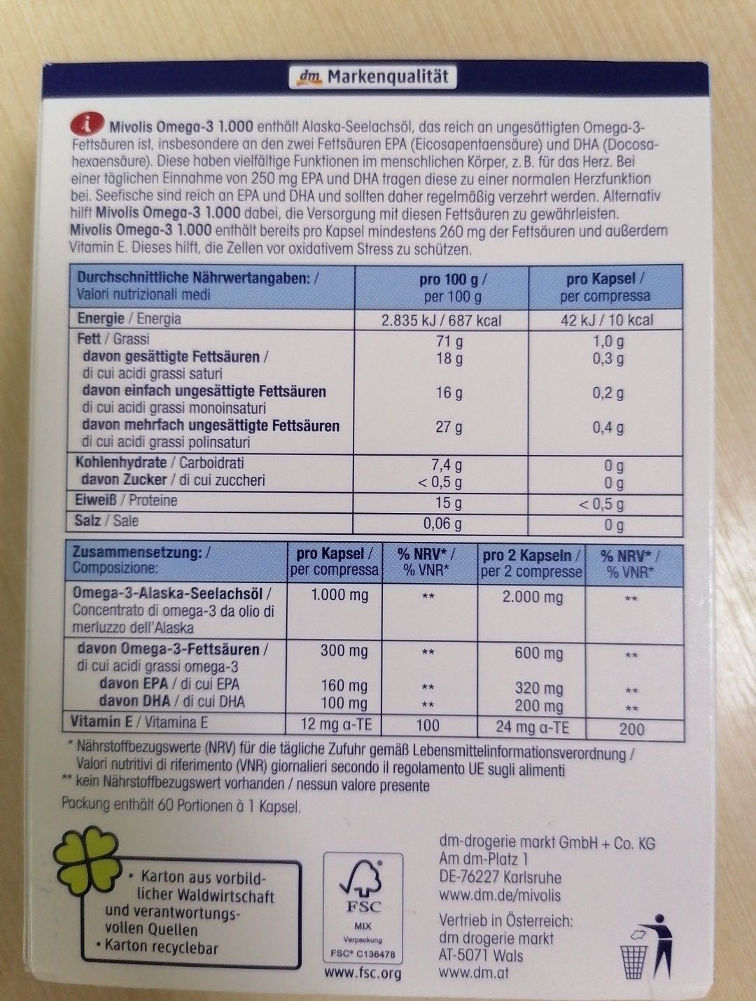 Продам риб'ячий жир Omega-3 1000 Mivolis Німеччина