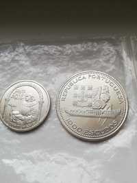 Portugalia 1000 eskudos 1977 rok zestaw srebrny