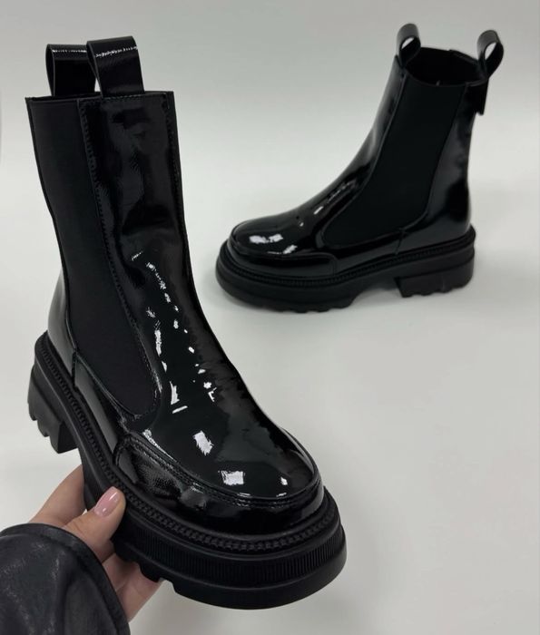 Челсі лакові, чоботи, ботильйони