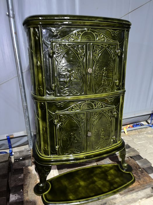 Piec emaliowany OLSBERG, kominek zabytkowy