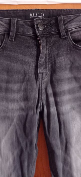 Jeansy spodnie jeansowe czarne z dziurami xs/xxs