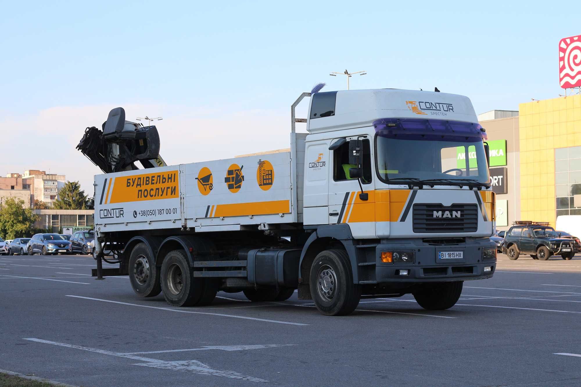 Оренда та послуги Крана-маніпулятора MAN F2001 з причепом 1560 грн/год