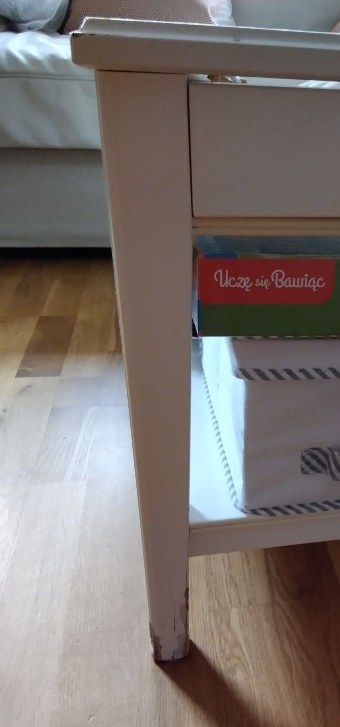 IKEA LIATORP stolik kawowy z szufladą 93x93 BIAŁY szkło