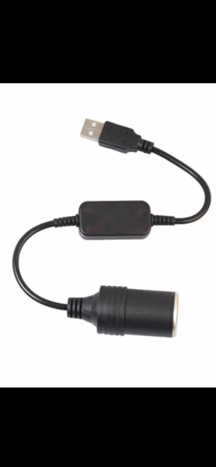; Переходник преобразователь USB автомобильный прикуриватель 12V