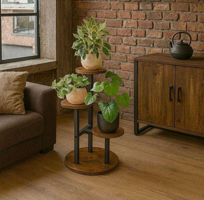 KWIETNIK STOJĄCY Stojak na Kwiaty Rośliny Regał z Półkami Loft