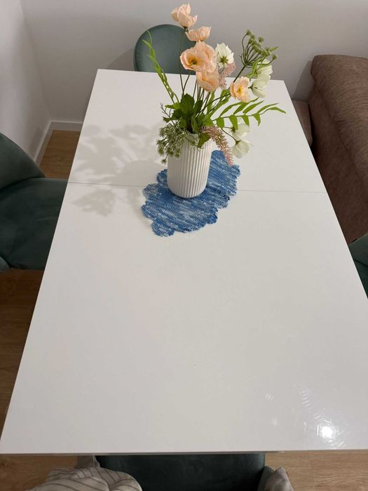 RESERVADO Mesa Extensível 1.40x0.80x0.76 (Branco + Carvalho sonoma)