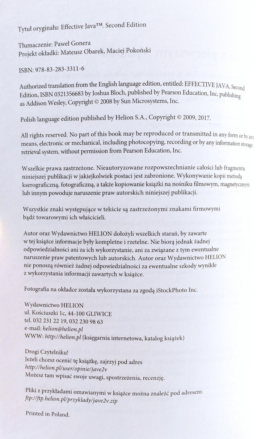 Java Efektywne programowanie