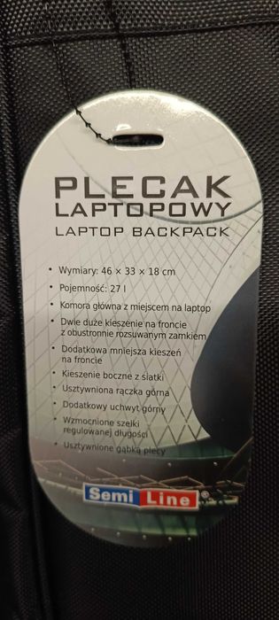 SEMI Line plecak laptopowy, czarny, 27 L