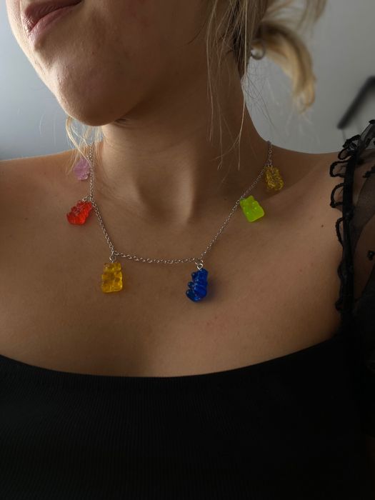 Комплект из цепочки «желейные мишки» + браслет + сережки