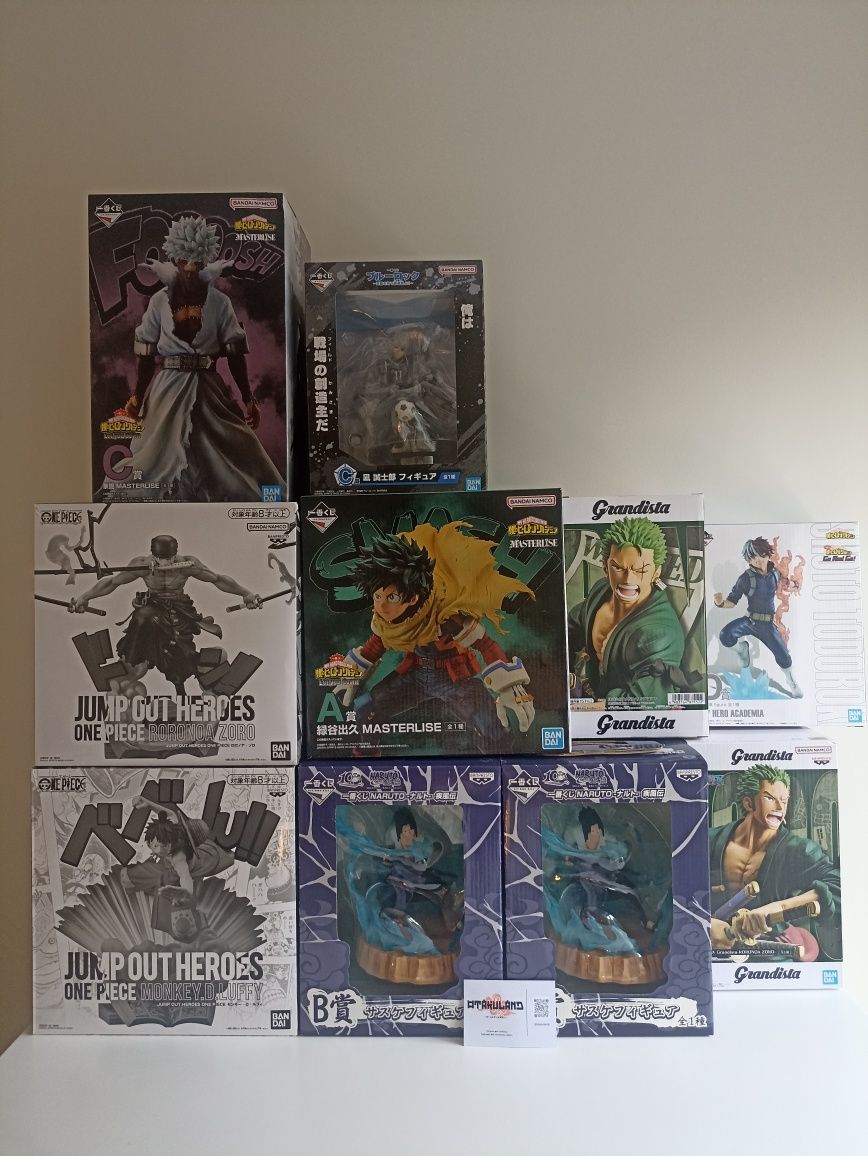 figuras de ação seladas One piece Naruto Zoro Luffy Sasuke Ichiban