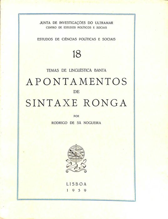 "Temas de Linguística Banta" de Rodrigo de Sá Nogueira [2 livros]