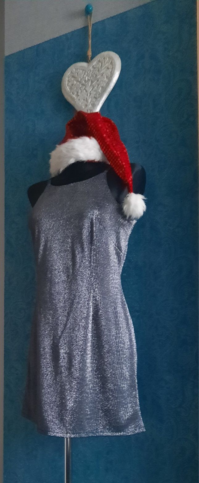 Sukienka/tunika wieczorowa mini na ramiączka 38