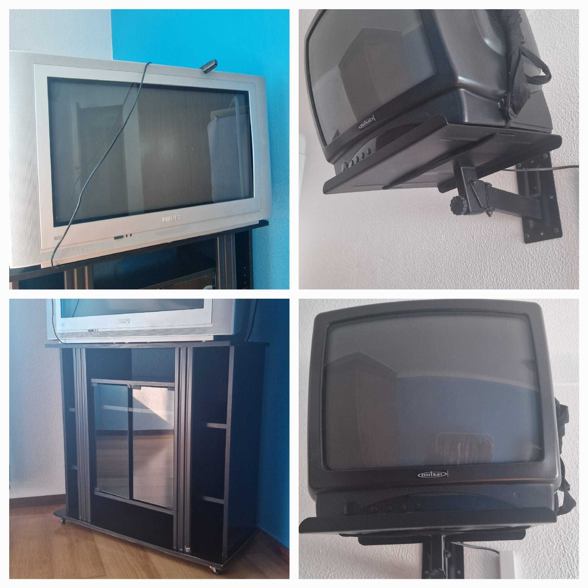 Tv Maior + Movel +Tv Menor + Suporte Parede